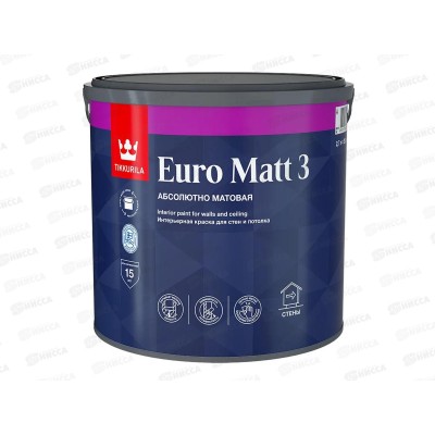 Краска интер стойкая Euro Matt 3 А гл/мат 2,7л Краска интер стойкая Euro Matt 3 А гл/мат 2,7л