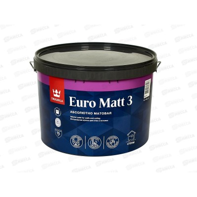 Краска интер стойкая Euro Matt 3 А гл/мат 9,0л Краска интер стойкая Euro Matt 3 А гл/мат 9,0л