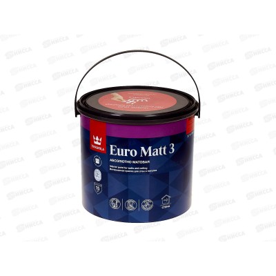Краска интер стойкая Euro Matt 3 С гл/мат 2,7л Краска интер стойкая Euro Matt 3 С гл/мат 2,7л