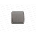 Выключатель КЛИО 2-клавиша открытой установки, 10А, 220В, серый, К2223-Gr*10