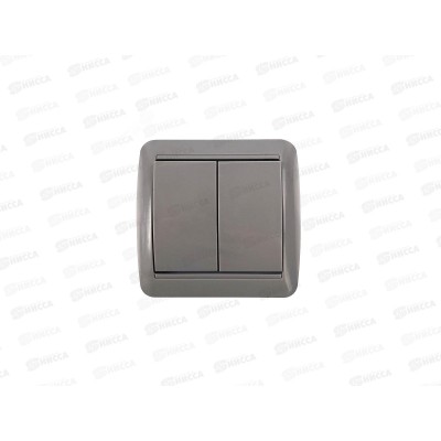 Выключатель КЛИО 2-клавиша открытой установки, 10А, 220В, серый, К2223-Gr*10