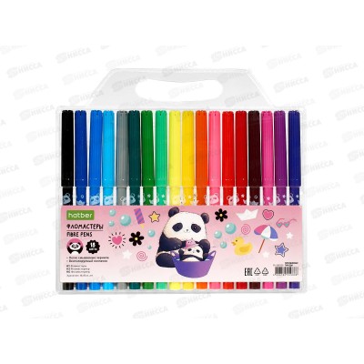 Фломастеры 18цв. Hatber Плюшевые панды "ECO" FP_088350 *12 Фломастеры 18цв. Hatber Плюшевые панды "ECO" FP_088350 *12