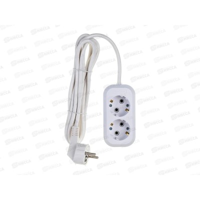 Удлинитель UNIVersal E-302 ПВС 3*1, 2 гнезда, с заземлением, 2м, 9631972