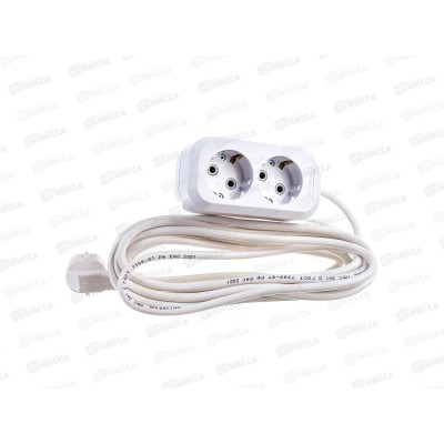 Удлинитель UNIVersal E-302 ПВС 3*1, 2 гнезда, с заземлением, 5м, 9631974