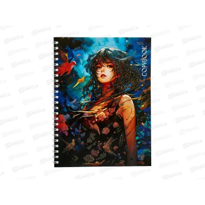 Тетрадь 48л кл. Апплика Сказочная девушка ,греб.,блестк, С0245-132 *80