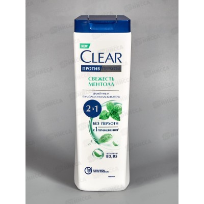 CLEAR шамп+бальзам 380мл С ментолом *12