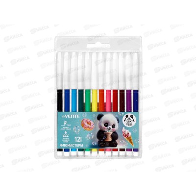 Фломастеры 12цв. deVente Yummy Panda. колп. к/к 5081521 *24/288
