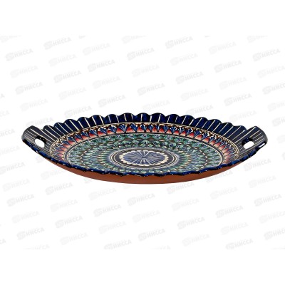 Блюдо керамическая Ляган 42см узор арт 80206-25 *20