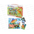 Пазл напольный 4в1. Динозавры, П-0492, Bright Kids