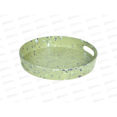 Поднос куглый Stone зеленый 30см DMT504