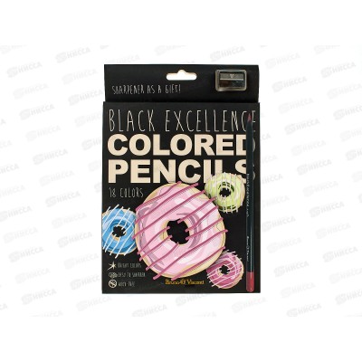 Карандаши 18цв АЛЬТ Black Excellence с точилкой, пласт. 30-0125 *8 Карандаши 18цв АЛЬТ Black Excellence с точилкой, пласт. 30-0125 *8