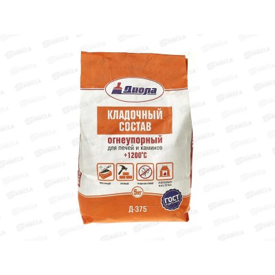 Кладочный состав для печей и каминов Д-375 +1200С 5кг