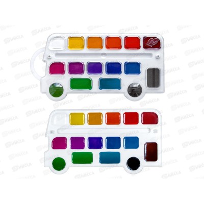 Акварель ЛУЧ Автобус 16цв., б/к, пл/упак, 34с2241-08 *20