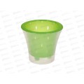 Горшок д/цветов Ванда 3,3л Зеленый-прозрачный (с вкладкой) d20 h17,5*5