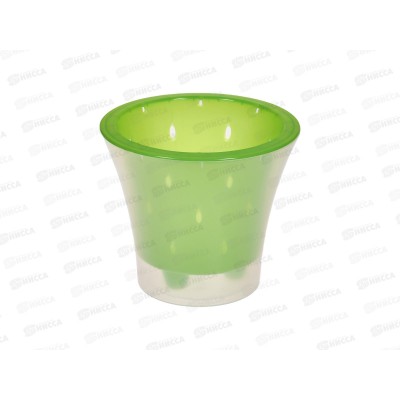 Горшок д/цветов Ванда 3,3л Зеленый-прозрачный (с вкладкой) d20 h17,5*5