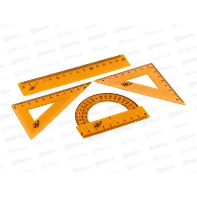 Набор геометр. Луч 4 предмета малый, оранжевый 33с2198-08 *20