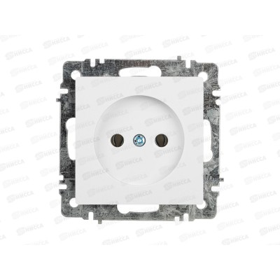 Розетка INTRO Accept cкрытая установка 2Р, механизм под рамку 16А-250В, IP20, белый, 6-201-01 *10/200