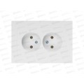 Розетка INTRO Accept cкрытая установка двойная 2x2Р, IP20, белый, 6-204-01 *10/100