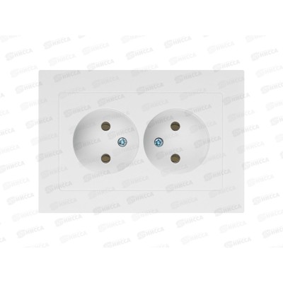 Розетка INTRO Accept cкрытая установка двойная 2x2Р, IP20, белый, 6-204-01 *10/100