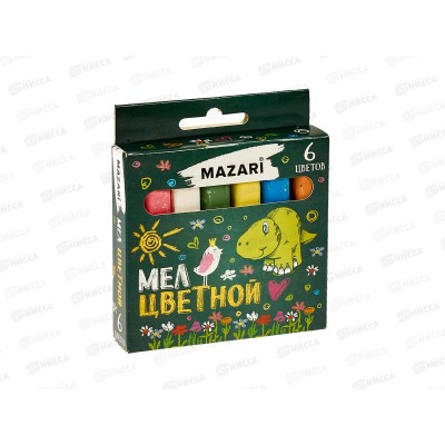 Мел Mazari 6шт цветной, к/к M-17311 *42 Мел Mazari 6шт цветной, к/к M-17311 *42