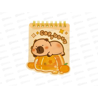 Блокнот 60л MAZARI Капибара 8,5*10см,лин.,спир. 4 диз. M-3242 *12