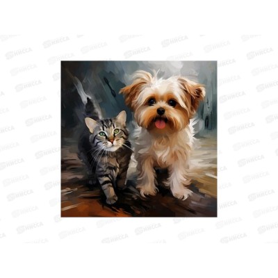 Холст с красками 30х30см Собаки. Любимые питомцы, Х-6352 Холст с красками 30х30см Собаки. Любимые питомцы, Х-6352