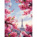 Холст с красками 30х40см Париж в цветах, Х-5200