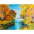 Холст с красками 40х50см Золотая осень, 1123132