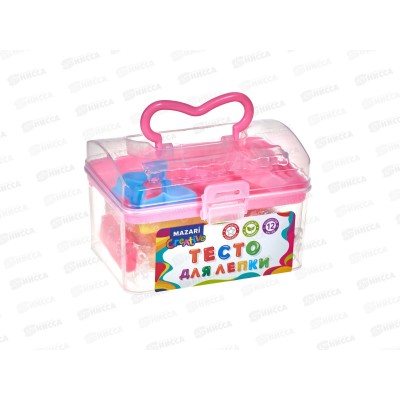 Тесто д/лепки Mazari Сундучок 12цв. по13,5г +4 формочки М-20343 *24