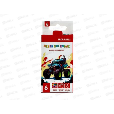 Мелки восковые ПП Квадроциклы 6цв, ШМ-4529 *80