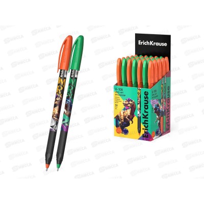 Ручка шар. EK 63109 U-109 Stick&Grip Dino Art 1.0мм синий *50