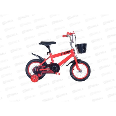 Велосипед 12" с боковыми тренировочными колёсами. Красный, колеса 12 дюймов, ВЛ-5720
