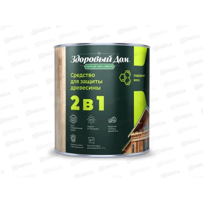 Здоровый дом деревозащита 2в1 рябина,  0.8л, 9592403 *6/528