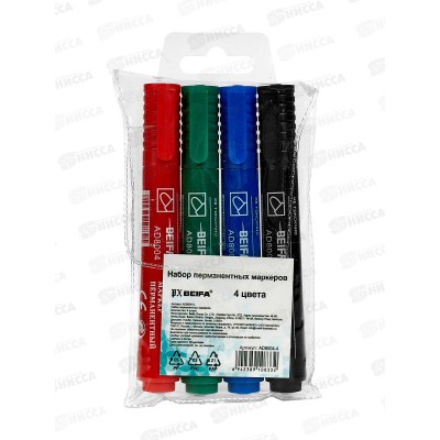Маркеры BEIFA Classic  4цвета, пермамент., круглые 3мм AD8004-4 *12/144 Маркеры BEIFA Classic  4цвета, пермамент., круглые 3мм AD8004-4 *12/144