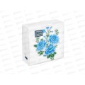 Салфетки 1слойные 40листов 24*24 Desna Design Голубые цветы,25390*32