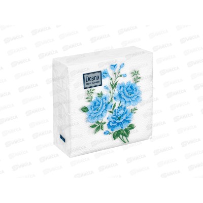 Салфетки 1сл 40л 24*24 Desna Design Голубые цветы,25390*32