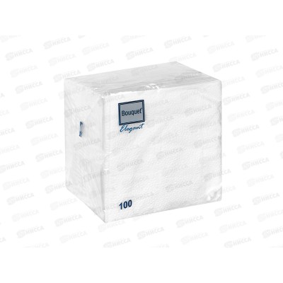 Салфетки 1 слойные 100л 24*24 Bouguet Elegant Белые, 57396 *16