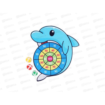 Дартс детский на липучках &quotВеселый дельфин&quot поле 21см, 3 шар. 636344