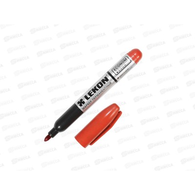 Маркер LEKON ECONOM перм. красный *10/100/1200