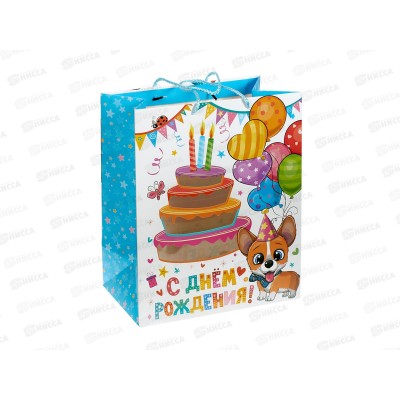 Пакет подарочный 26*32*14см с окошком детский, L, PWL-118365-НВ  *12
