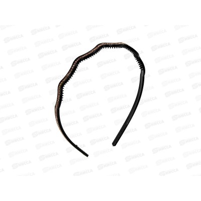 Ободок пластик витой мелкие стразы 1 ряд №2148