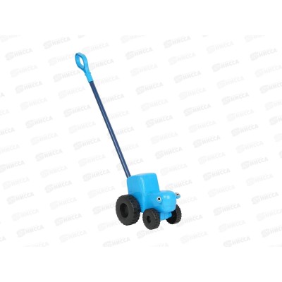 Каталка с ручкой Синий трактор 20см, машина &quotТЕХНОПАРК&quot пластик 395154