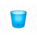 Горшок(кашпо) для цветов 2л прозрачный голубой с поддоном *30  ИНТ