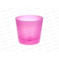 Горшок(кашпо) для цветов 2л прозрачный розовый с поддоном *30  ИНТ Горшок(кашпо) для цветов 2л прозрачный розовый с поддоном *30  ИНТ
