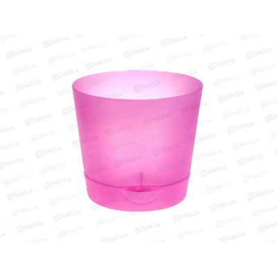 Горшок(кашпо) для цветов 2л прозрачный розовый с поддоном *30  ИНТ Горшок(кашпо) для цветов 2л прозрачный розовый с поддоном *30  ИНТ