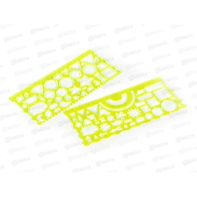 Линейка фигурная набор 2в1 пластик 20см *36 NO:2013