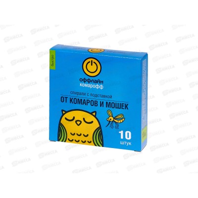 КОМАРОФФ Быстро Спирали зелёные 10шт *60