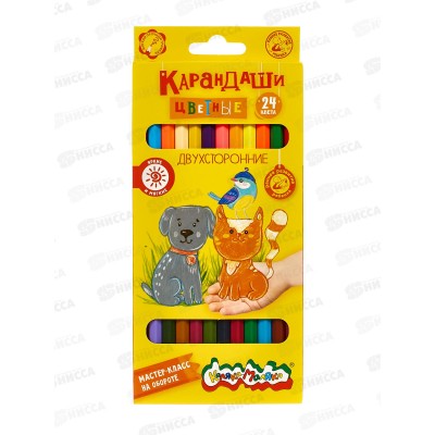 Карандаши двухцв. Каляка-Маляка 12шт/24цв., КДКМ24 *12 Карандаши двухцв. Каляка-Маляка 12шт/24цв., КДКМ24 *12