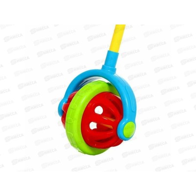 Каталка №0518 "Шарик" с ручкой, пакет 15,1*10,7*13,8