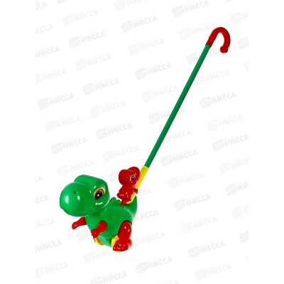 Каталка №0536 &quotДинозаврик&quot с ручкой, пакет 26*26*12,5
